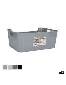 Cesta Multiusos Dem Com pegas 33 x 24 x 14,5 cm (12 Unidades)