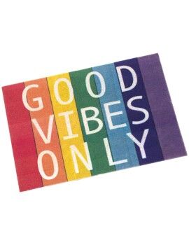 Felpudo Alexandra House Living GOOD VIBES ONLY Multicolor 40 x 1 x 60 cm