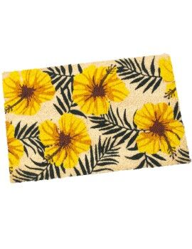 Felpudo Alexandra House Living Amarillo 40 x 2 x 60 cm Flores