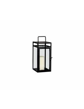 Portavelas Alexandra House Living Negro Metal Vidrio 20 x 46 x 20 cm