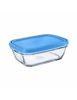 Fiambrera Rectangular con Tapa Duralex Freshbox Azul 1,1 L