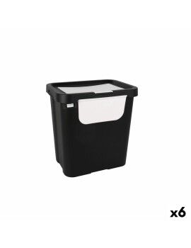 Cubo de Basura para Reciclaje Tontarelli Moda double Blanco (6 Unidades) 24 L