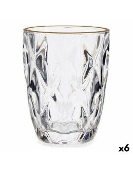 Vaso Dorado Transparente Vidrio (270 ml) (6 Unidades)