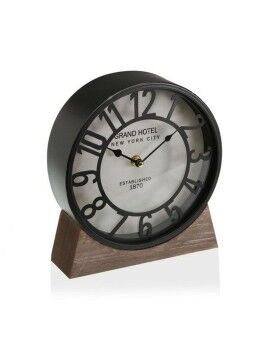 Reloj de Mesa Versa Negro Madera MDF (20 x 20 x 6 cm) (Ø 20 cm)