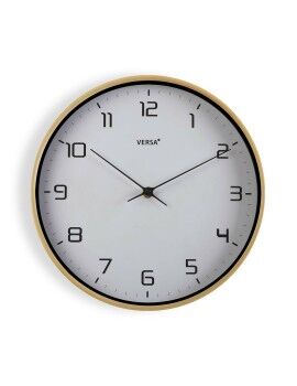 Reloj de Pared Versa Madera Blanco 30,5 x 4,3 x 30,5 cm Cuarzo Poliuretano