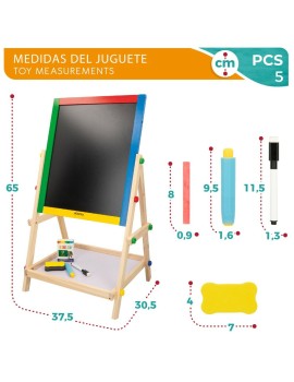 Pizarra 2 en 1 Woomax 5 Piezas 37,5 x 65 x 30,5 cm 4 Unidades