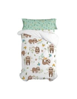 Juego de funda nórdica HappyFriday Moshi Moshi Happy Sloth Multicolor Cama de 105 2 Piezas