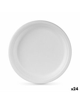 Conjunto de pratos Algon Descartáveis Branco Cana-de-açúcar 25 cm (24 Unidades)