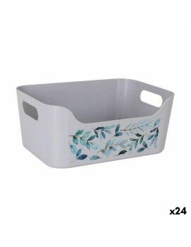 Cesta Multiusos Dem Folhas Com pegas 25 x 17 x 10 cm (24 Unidades)