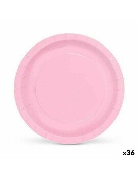 Set de Platos Algon Desechables Cartón 20 cm Rosa 10 Piezas (36 Unidades)