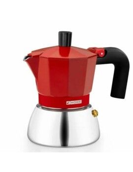 Cafetera Italiana Monix INOX RED 3T Rojo