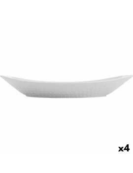 Fuente de Cocina Quid Gastro Cerámica Blanco (39,5 x 19 x 8 cm) (4 Unidades)