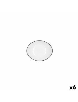 bandeja de aperitivos Quid Gastro Branco Preto Cerâmica 14 x 11 cm (6 Unidades)