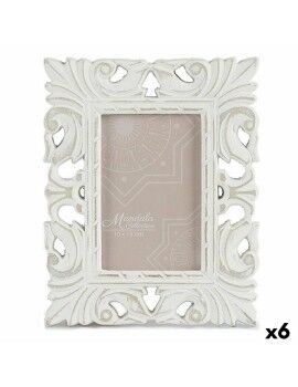 Moldura de Fotos 18,5 x 23 x 1,3 cm Branco Madeira MDF (6 Unidades)