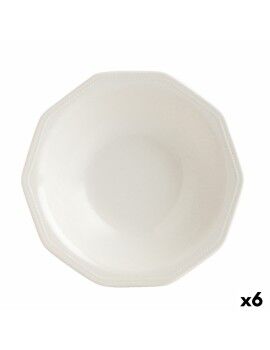 Plato Hondo Churchill Artic Cerámica Blanco Loza (6 Unidades) (ø 21,5 cm)