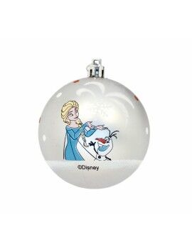 Bola de Navidad Frozen Memories Plateado 6 Unidades Plástico (Ø 8 cm)