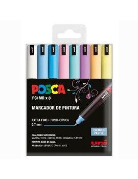 Rotulador de tinta acrílica POSCA PC-1MR/8C Pastel 0,7 mm 8 Peças