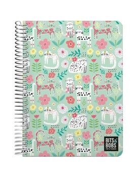 Caderno de Argolas Grafoplas BITS&BOBS 24 CATS Multicolor Quarto 80 Folhas