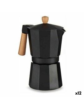 Cafetera Italiana Madera Aluminio 450 ml (12 Unidades)