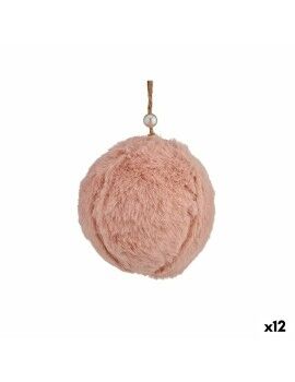 Bola de Navidad Peluche Rosa oscuro 8 x 8 x 8 cm (12 Unidades)