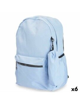 Mochila Escolar Azul Claro 37 x 50 x 7 cm (6 Unidades)