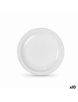 Set de platos reutilizables Algon Blanco Plástico 22 x 22 x 1,5 cm (36 Unidades)