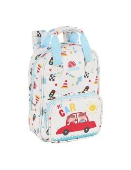 Mochila Escolar Safta My car Blanco Multicolor 20 x 28 x 8 cm