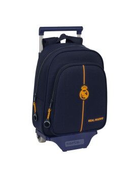 Mochila Escolar con Ruedas Real Madrid C.F. 2nd Kit 24/25 Azul marino 27 x 33 x 10 cm