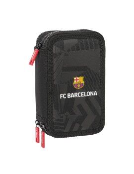 Estojo Triplo F.C. Barcelona Black Preto 12,5 x 19,5 x 5,5 cm 37 Peças