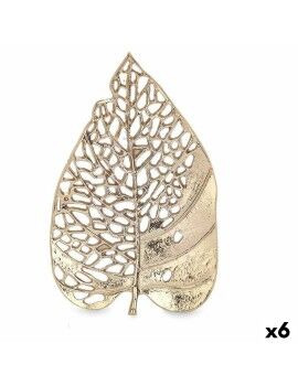 Figura Decorativa Hoja Dorado Metal 31 x 3,7 x 20 cm (6 Unidades)