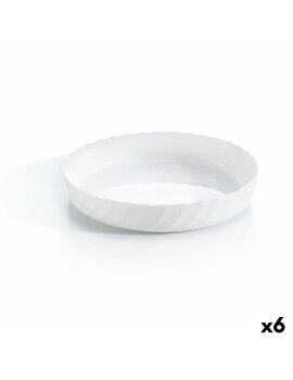 Fuente de Cocina Luminarc Trianon Ovalado Blanco Vidrio (Ø 26 cm) (6 Unidades)