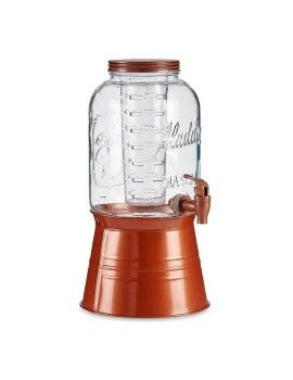 Jarra de Cristal Transparente Cobre Con soporte Cristal Metal Transparente Plástico 3,8 L