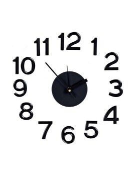 Reloj de Pared Pegatina Negro ABS EVA Ø 35 cm (6 Unidades)