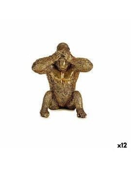 Figura Decorativa Gorila Dorado Resina (9 x 18 x 17 cm)