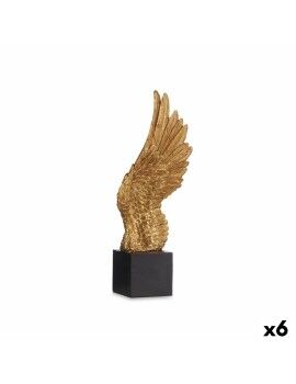 Figura Decorativa Alas Negro Dorado 8 x 33,5 x 13,5 cm (6 Unidades)