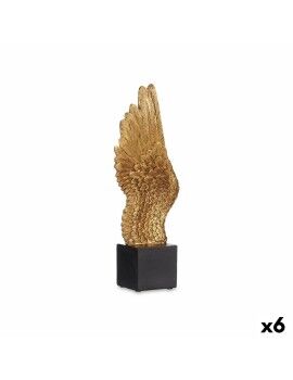 Figura Decorativa Alas Negro Dorado 8 x 33,5 x 13 cm (6 Unidades)