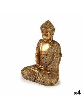 Figura Decorativa Buda Sentado Dorado 18 x 33 x 22,5 cm (4 Unidades)