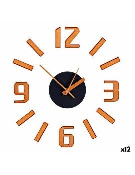 Reloj de Pared Adhesivo Bronce ABS Ø 35 cm (12 Unidades)