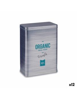 Dispensador para Cereales Organic Gris Hojalata 12 x 24,7 x 17,6 cm (12 Unidades)