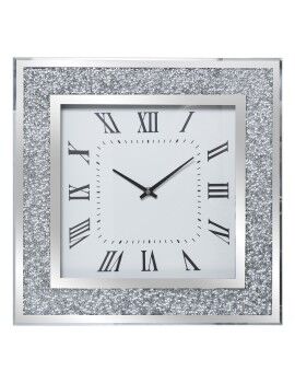 Reloj de Pared Alexandra House Living Plateado Cristal Brillantes 40 x 40 x 4 cm