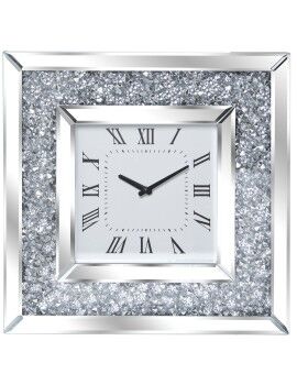 Reloj de Pared Alexandra House Living Plateado Cristal Brillantes 40 x 40 x 4 cm