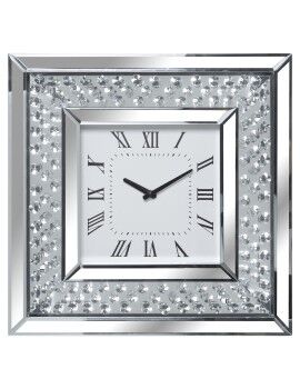 Reloj de Pared Alexandra House Living Plateado Cristal Brillantes 40 x 40 x 4 cm