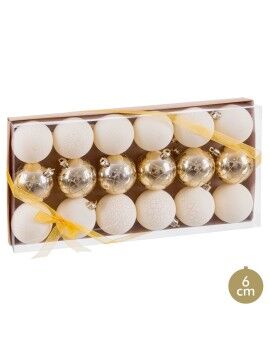 Bolas de Natal Dourado Plástico Ø 6 cm (18 Unidades)