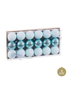 Bolas de Navidad Azul Plástico Ø 4 cm (18 Unidades)