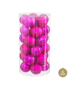 Bolas de Navidad Fucsia Plástico Ø 6 cm (30 unidades)