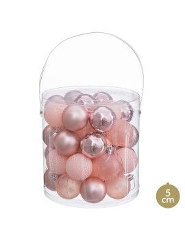 Bolas de Natal Cor de Rosa Plástico Ø 5 cm (40 Unidades)