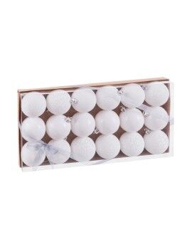 Bolas de Navidad Blanco Plástico Ø 4 cm (18 Unidades)