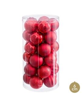 Bolas de Natal Vermelho Plástico Ø 6 cm (30 Unidades)