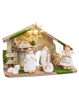 Belén de Navidad Multicolor Polietileno Madera MDF 22,5 x 8,5 x 16,5 cm (5 Piezas)