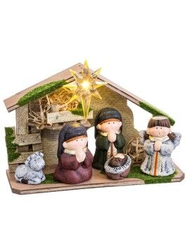 Belén de Navidad Multicolor Cerámica Madera MDF 22,5 x 8,5 x 16,5 cm (5 Piezas)